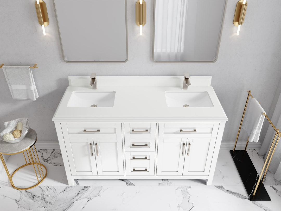 Cambridge 60 in. W x 22 in. D Double Sink Bathroom Vanity - Willow Bath and Vanity