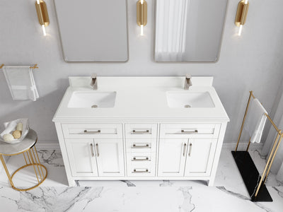 Cambridge 60 in. W x 22 in. D Double Sink Bathroom Vanity - Willow Bath and Vanity