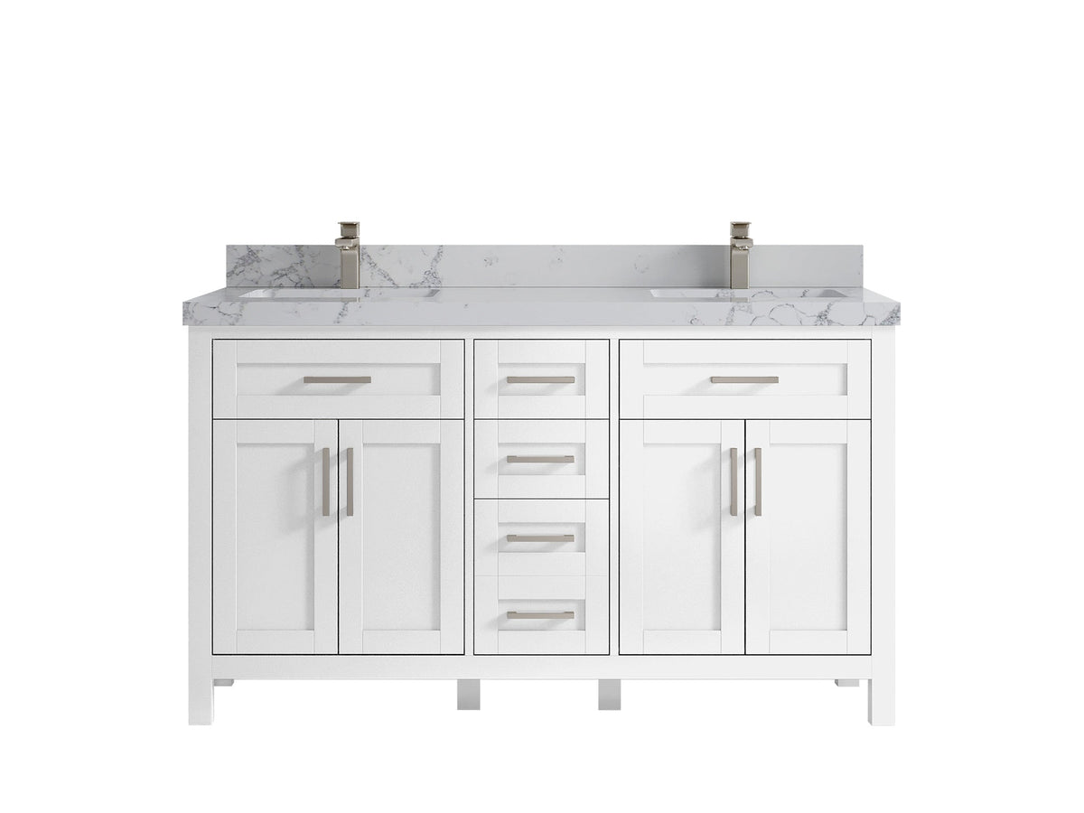 Cambridge 60 in. W x 22 in. D Double Sink Bathroom Vanity - Willow Bath and Vanity