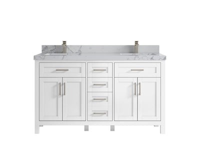 Cambridge 60 in. W x 22 in. D Double Sink Bathroom Vanity - Willow Bath and Vanity