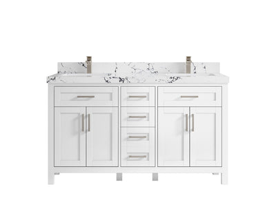 Cambridge 60 in. W x 22 in. D Double Sink Bathroom Vanity - Willow Bath and Vanity