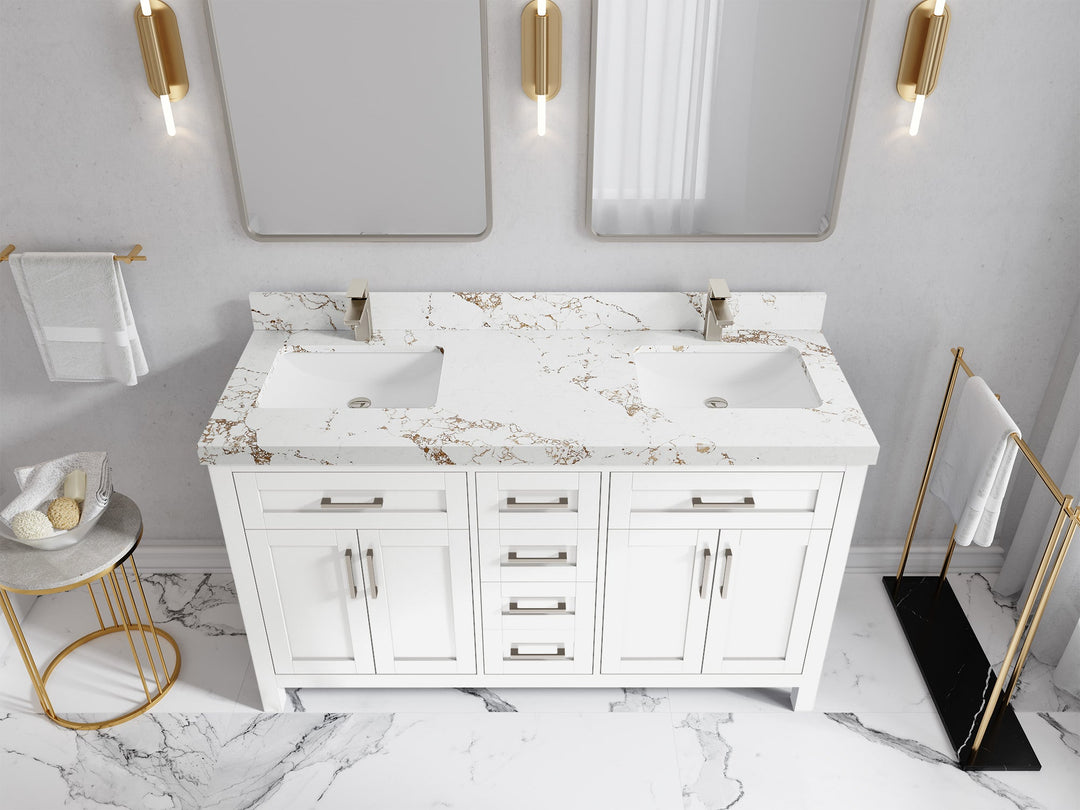 Cambridge 60 in. W x 22 in. D Double Sink Bathroom Vanity - Willow Bath and Vanity