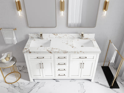 Cambridge 60 in. W x 22 in. D Double Sink Bathroom Vanity - Willow Bath and Vanity