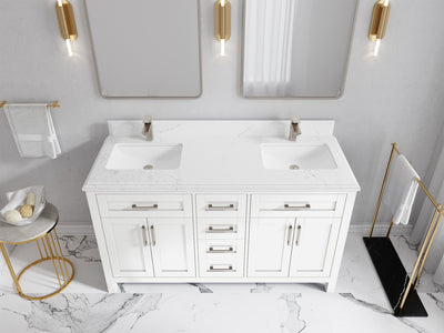 Cambridge 60 in. W x 22 in. D Double Sink Bathroom Vanity - Willow Bath and Vanity