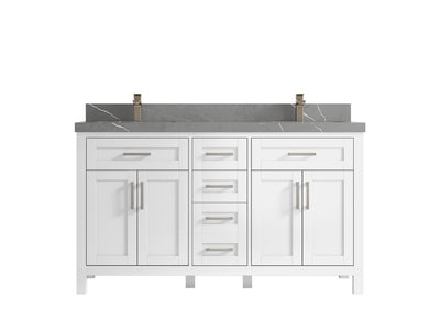 Cambridge 60 in. W x 22 in. D Double Sink Bathroom Vanity - Willow Bath and Vanity