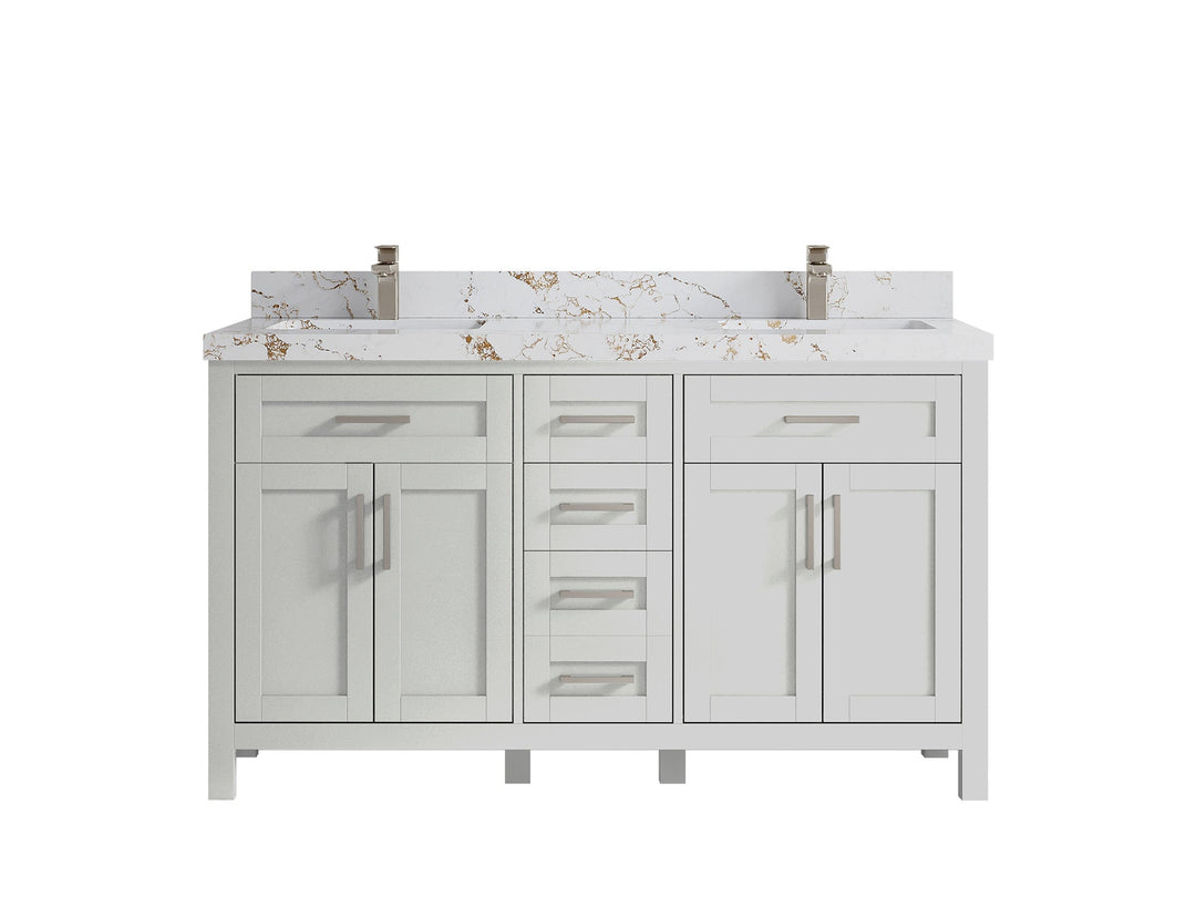 Cambridge 60 in. W x 22 in. D Double Sink Bathroom Vanity - Willow Bath and Vanity