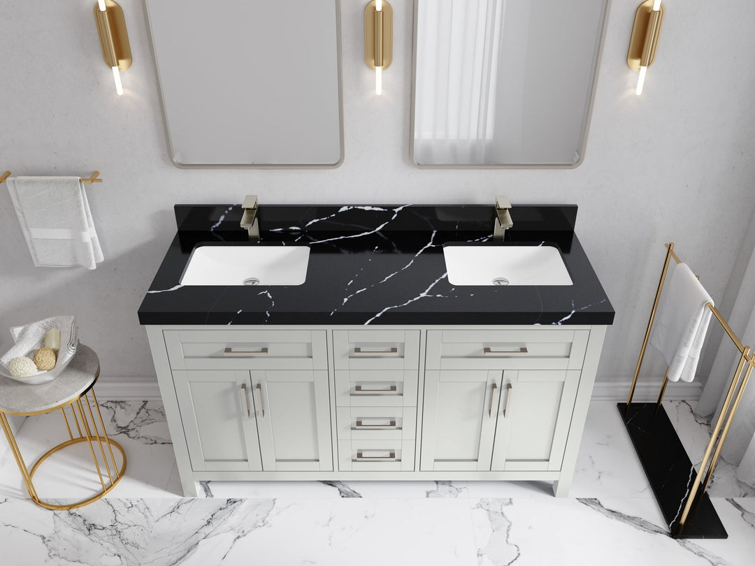 Cambridge 60 in. W x 22 in. D Double Sink Bathroom Vanity - Willow Bath and Vanity