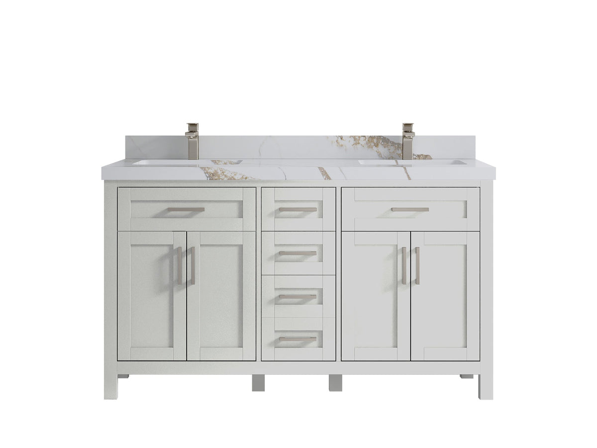 Cambridge 60 in. W x 22 in. D Double Sink Bathroom Vanity - Willow Bath and Vanity
