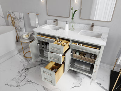 Cambridge 60 in. W x 22 in. D Double Sink Bathroom Vanity - Willow Bath and Vanity