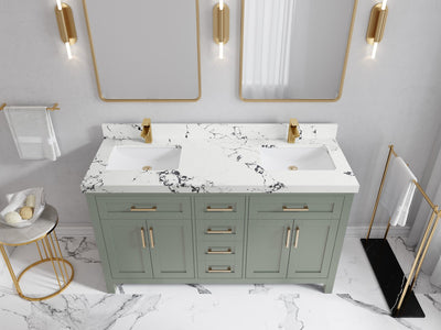 Cambridge 60 in. W x 22 in. D Double Sink Bathroom Vanity - Willow Bath and Vanity