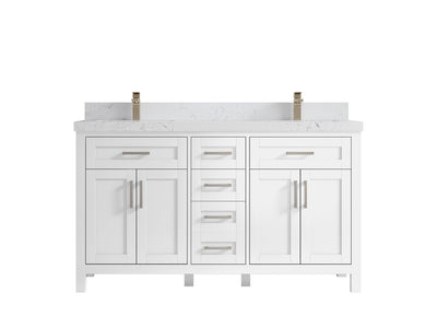Cambridge 60 in. W x 22 in. D Double Sink Bathroom Vanity - Willow Bath and Vanity