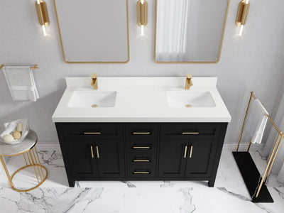 Cambridge 60 in. W x 22 in. D Double Sink Bathroom Vanity - Willow Bath and Vanity
