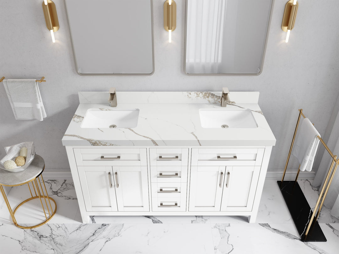 Cambridge 60 in. W x 22 in. D Double Sink Bathroom Vanity - Willow Bath and Vanity