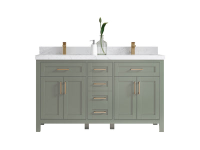 Cambridge 60 in. W x 22 in. D Double Sink Bathroom Vanity - Willow Bath and Vanity