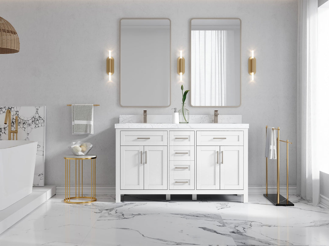 Cambridge 60 in. W x 22 in. D Double Sink Bathroom Vanity - Willow Bath and Vanity