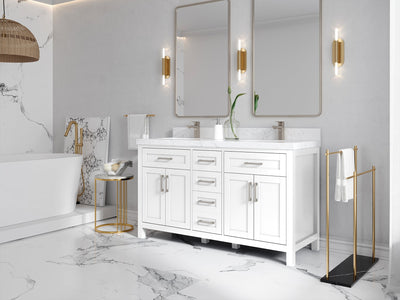 Cambridge 60 in. W x 22 in. D Double Sink Bathroom Vanity - Willow Bath and Vanity