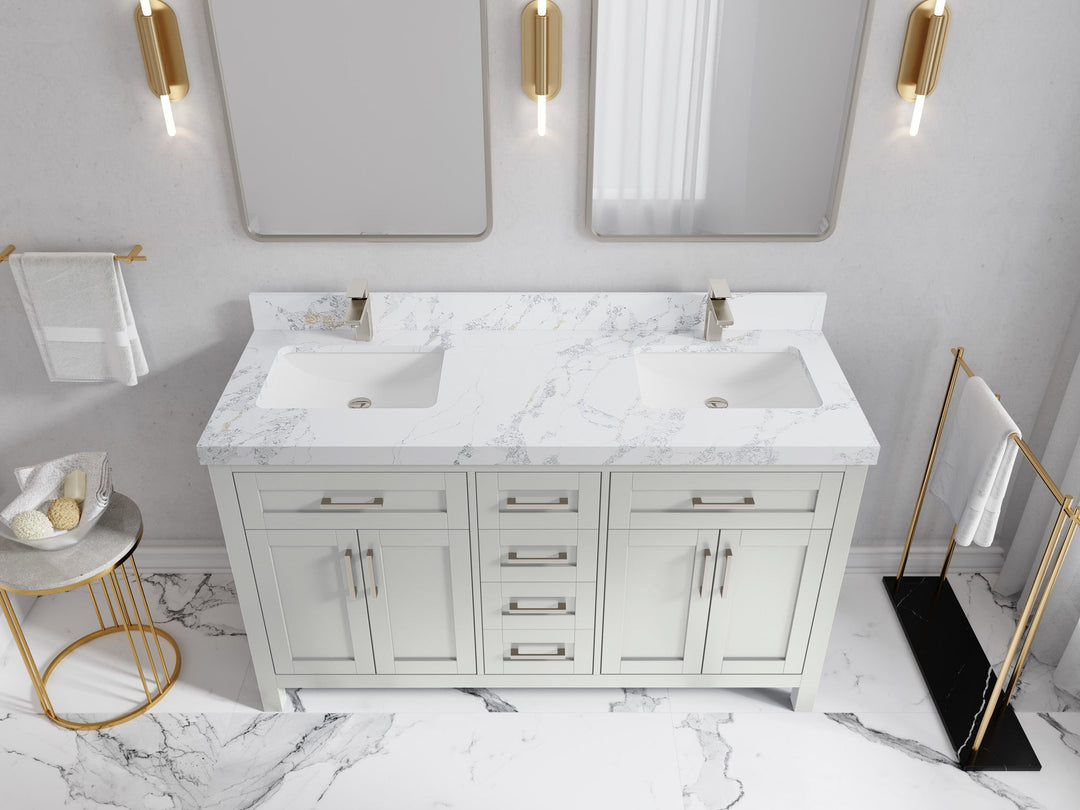 Cambridge 60 in. W x 22 in. D Double Sink Bathroom Vanity - Willow Bath and Vanity