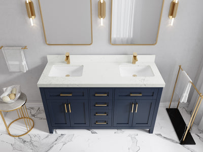 Cambridge 60 in. W x 22 in. D Double Sink Bathroom Vanity - Willow Bath and Vanity