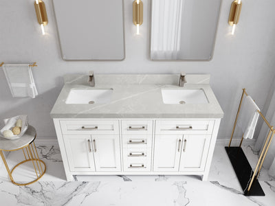 Cambridge 60 in. W x 22 in. D Double Sink Bathroom Vanity - Willow Bath and Vanity