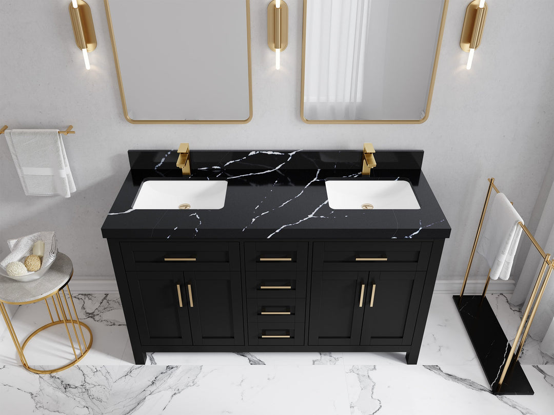Cambridge 60 in. W x 22 in. D Double Sink Bathroom Vanity - Willow Bath and Vanity