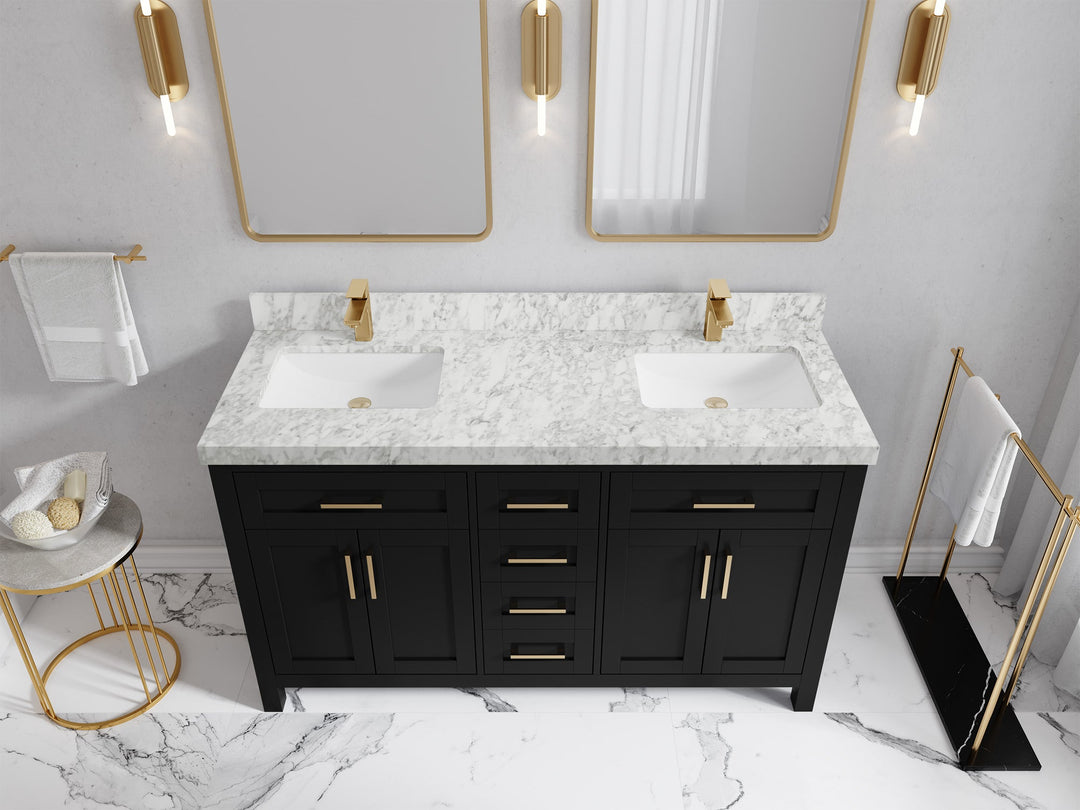 Cambridge 60 in. W x 22 in. D Double Sink Bathroom Vanity - Willow Bath and Vanity