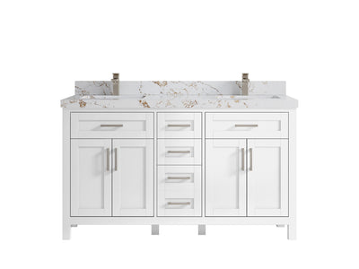 Cambridge 60 in. W x 22 in. D Double Sink Bathroom Vanity - Willow Bath and Vanity