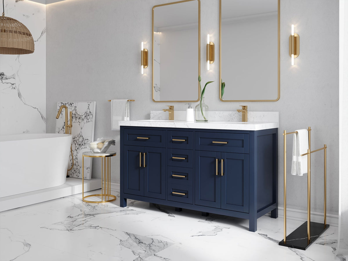 Cambridge 60 in. W x 22 in. D Double Sink Bathroom Vanity - Willow Bath and Vanity