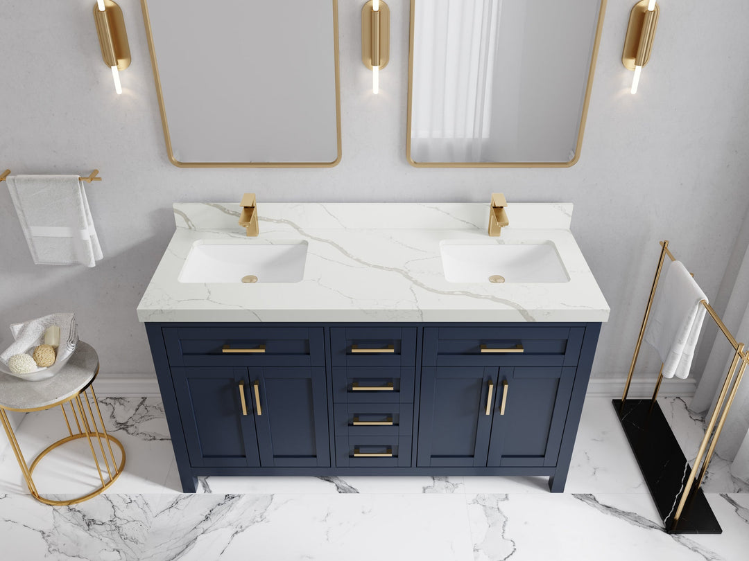 Cambridge 60 in. W x 22 in. D Double Sink Bathroom Vanity - Willow Bath and Vanity