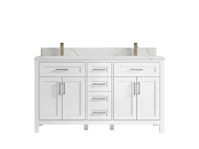 Cambridge 60 in. W x 22 in. D Double Sink Bathroom Vanity - Willow Bath and Vanity
