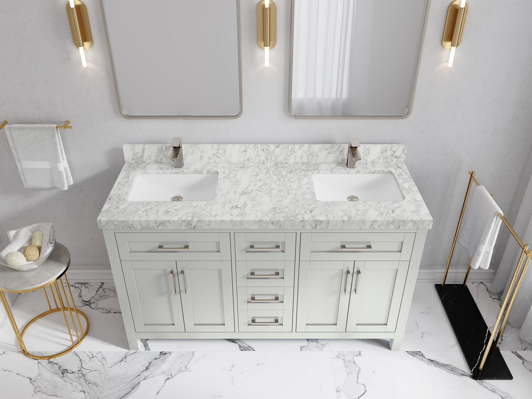 Cambridge 60 in. W x 22 in. D Double Sink Bathroom Vanity - Willow Bath and Vanity