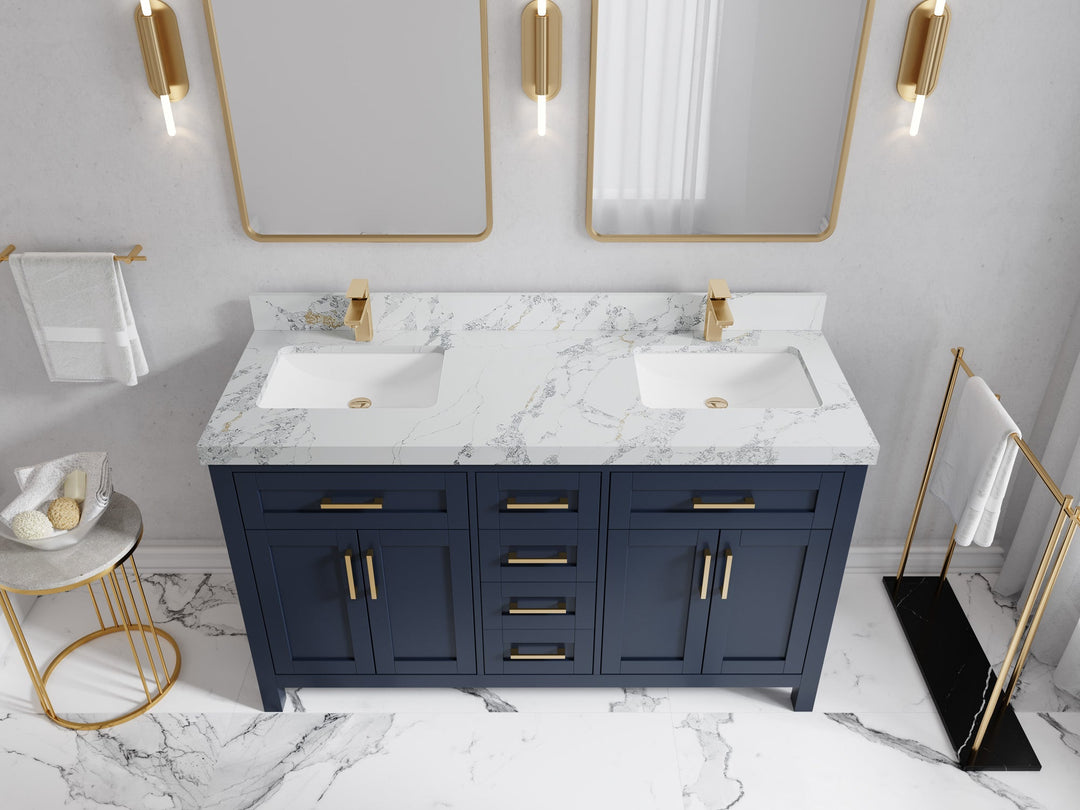 Cambridge 60 in. W x 22 in. D Double Sink Bathroom Vanity - Willow Bath and Vanity