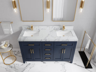 Cambridge 60 in. W x 22 in. D Double Sink Bathroom Vanity - Willow Bath and Vanity