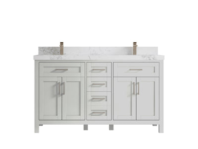 Cambridge 60 in. W x 22 in. D Double Sink Bathroom Vanity - Willow Bath and Vanity