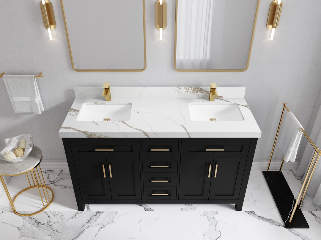 Cambridge 60 in. W x 22 in. D Double Sink Bathroom Vanity - Willow Bath and Vanity