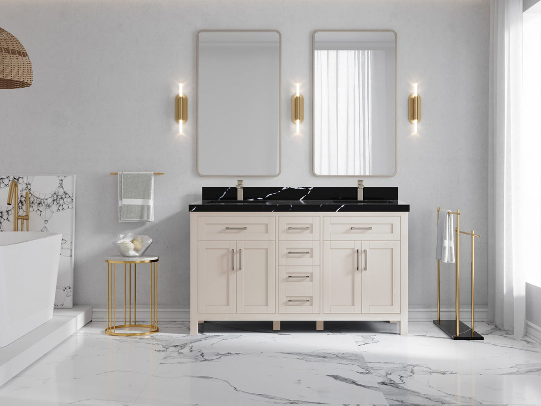 Cambridge 60 in. W x 22 in. D Double Sink Bathroom Vanity - Willow Bath and Vanity