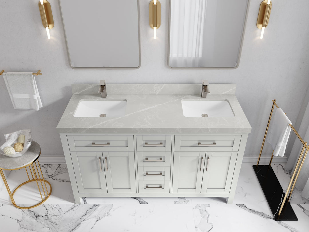 Cambridge 60 in. W x 22 in. D Double Sink Bathroom Vanity - Willow Bath and Vanity