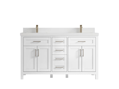 Cambridge 60 in. W x 22 in. D Double Sink Bathroom Vanity - Willow Bath and Vanity