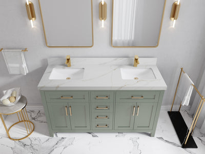 Cambridge 60 in. W x 22 in. D Double Sink Bathroom Vanity - Willow Bath and Vanity