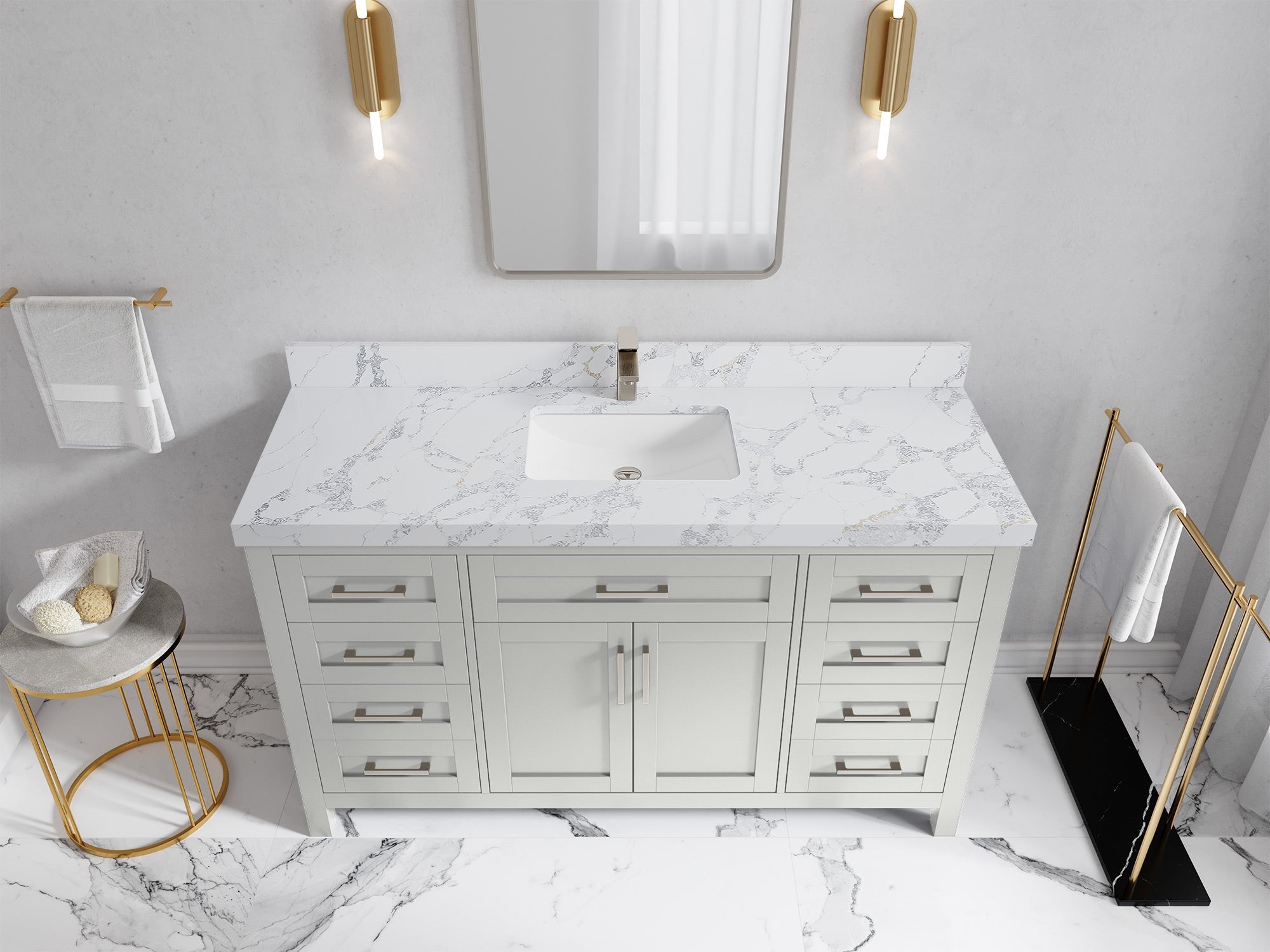 Cambridge 60 in. W x 22 in. D Single Sink Bathroom Vanity - Willow Bath and Vanity