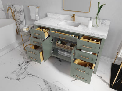 Cambridge 60 in. W x 22 in. D Single Sink Bathroom Vanity - Willow Bath and Vanity