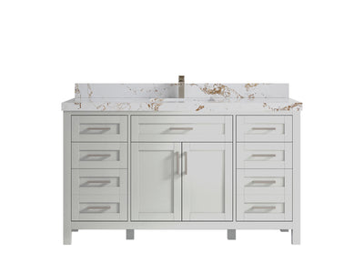 Cambridge 60 in. W x 22 in. D Single Sink Bathroom Vanity - Willow Bath and Vanity
