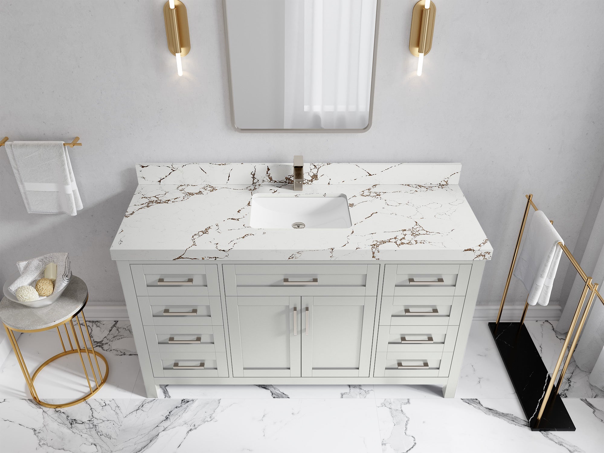 Cambridge 60 in. W x 22 in. D Single Sink Bathroom Vanity - Willow Bath and Vanity