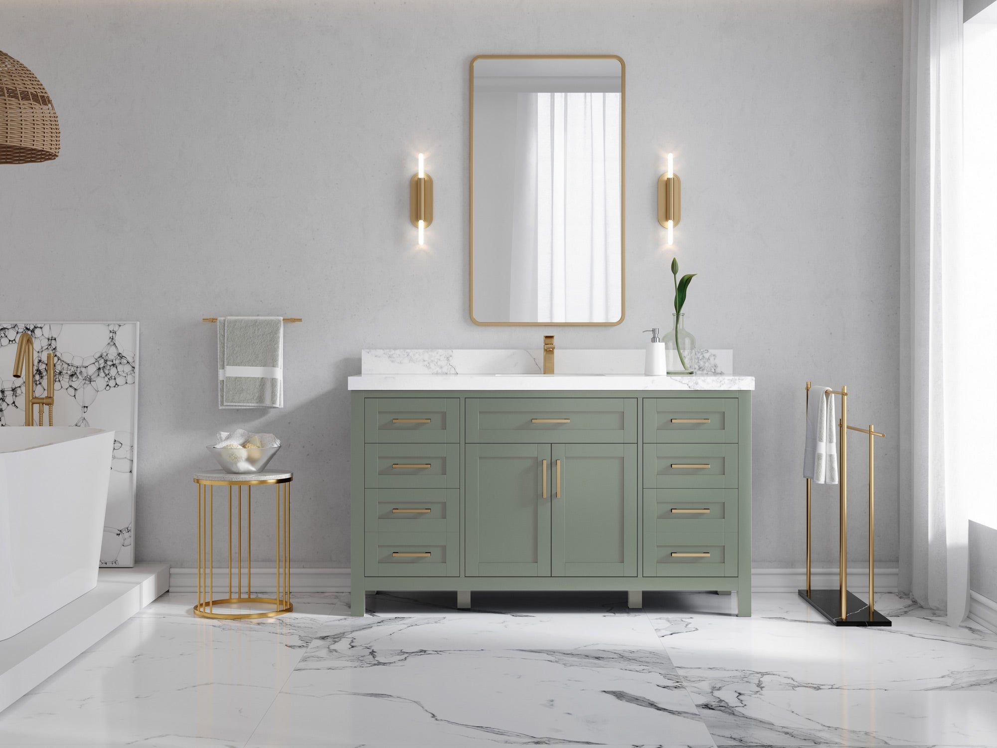 Cambridge 60 in. W x 22 in. D Single Sink Bathroom Vanity - Willow Bath and Vanity