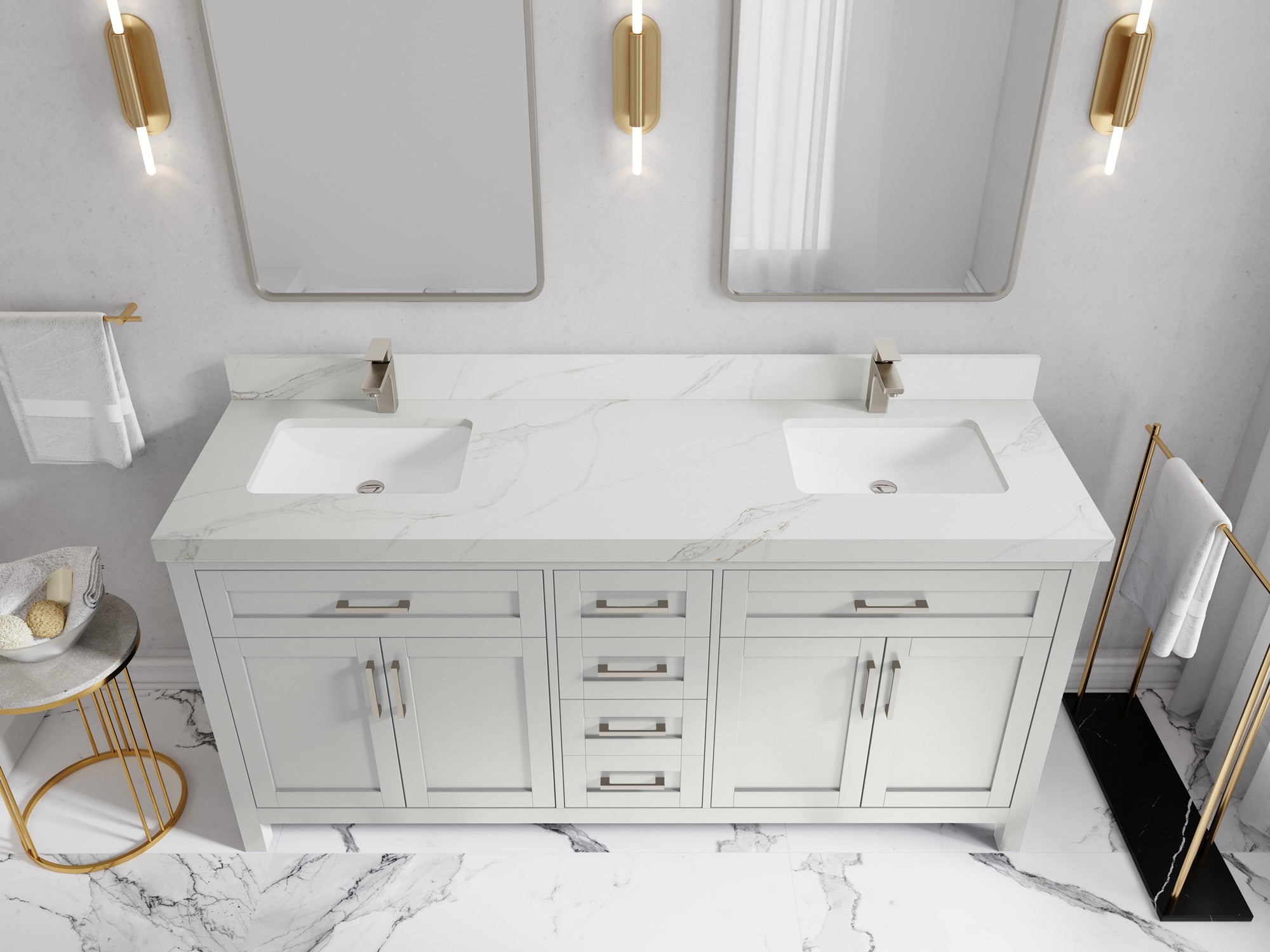 Cambridge 72 in. W x 22 in. D Double Sink Bathroom Vanity - Willow Bath and Vanity