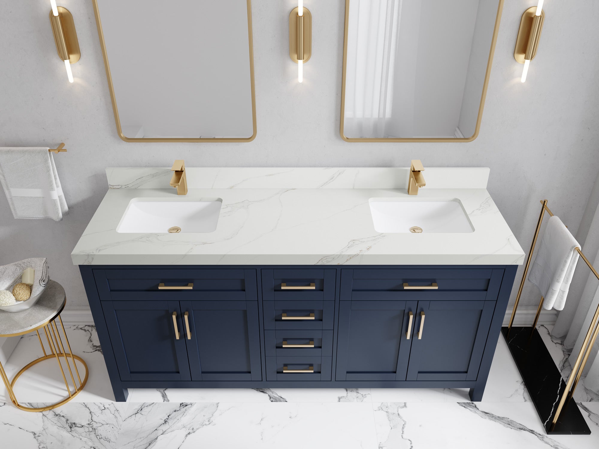 Cambridge 72 in. W x 22 in. D Double Sink Bathroom Vanity - Willow Bath and Vanity