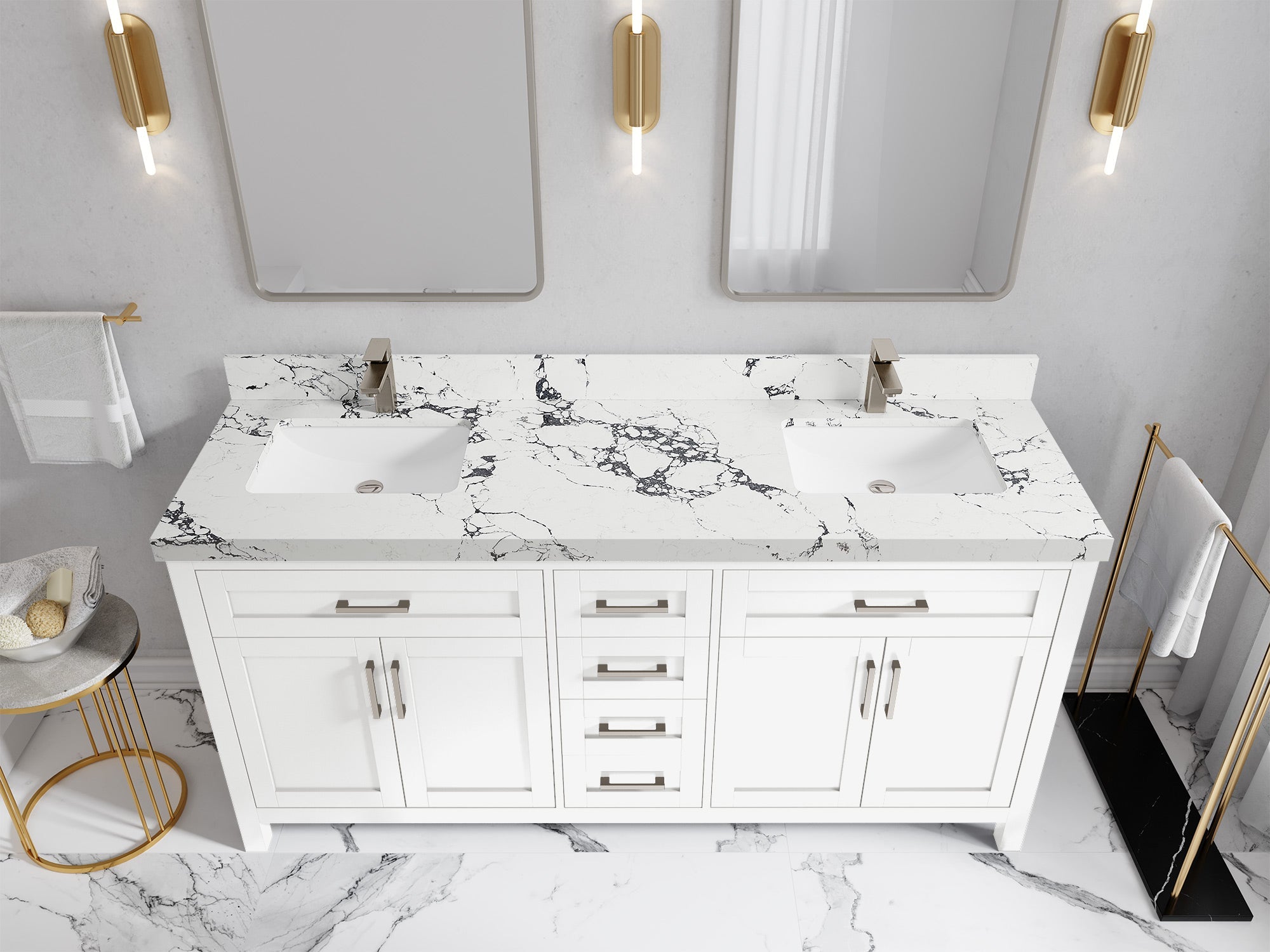 Cambridge 72 in. W x 22 in. D Double Sink Bathroom Vanity - Willow Bath and Vanity