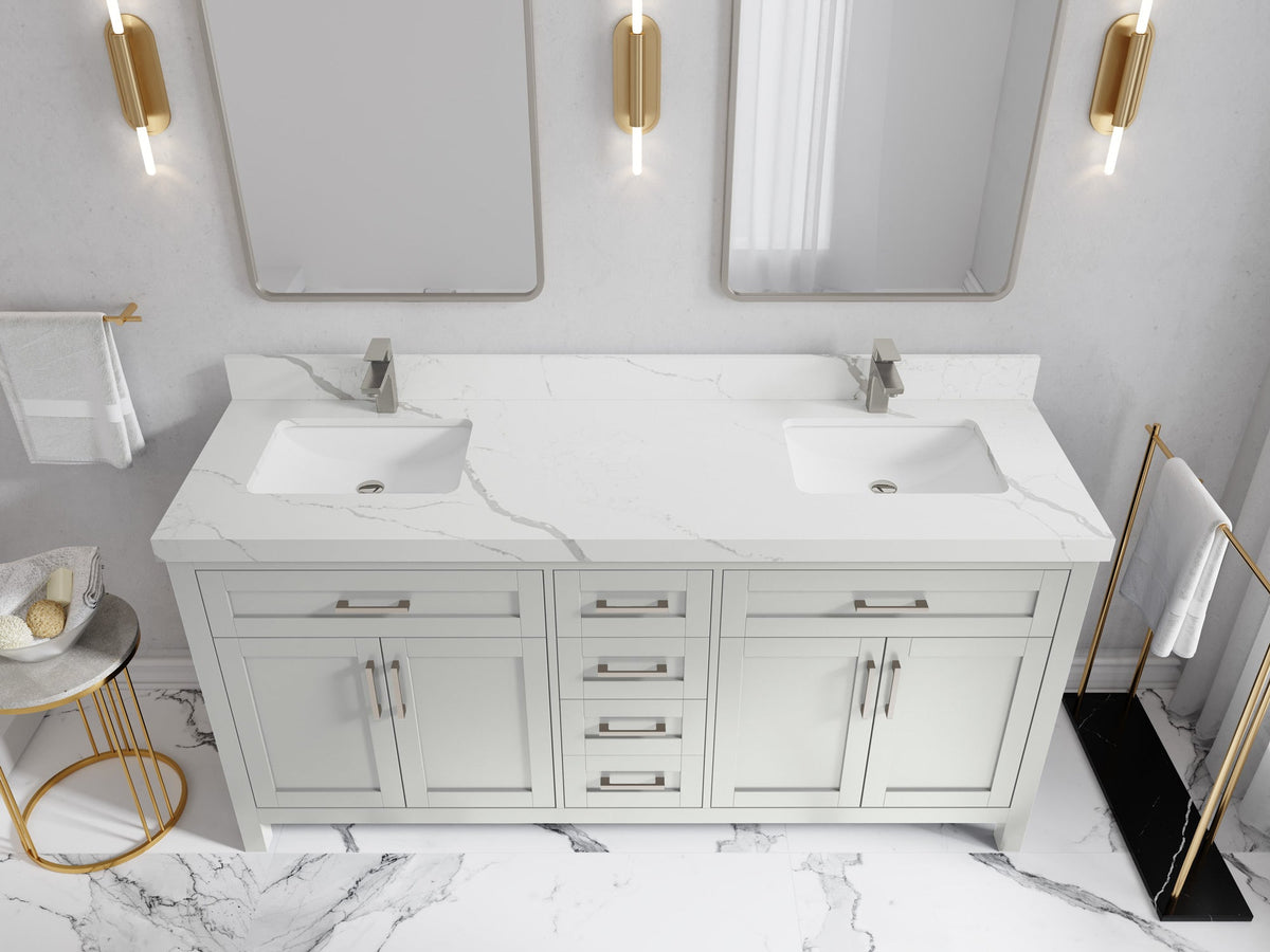 Cambridge 72 in. W x 22 in. D Double Sink Bathroom Vanity - Willow Bath and Vanity