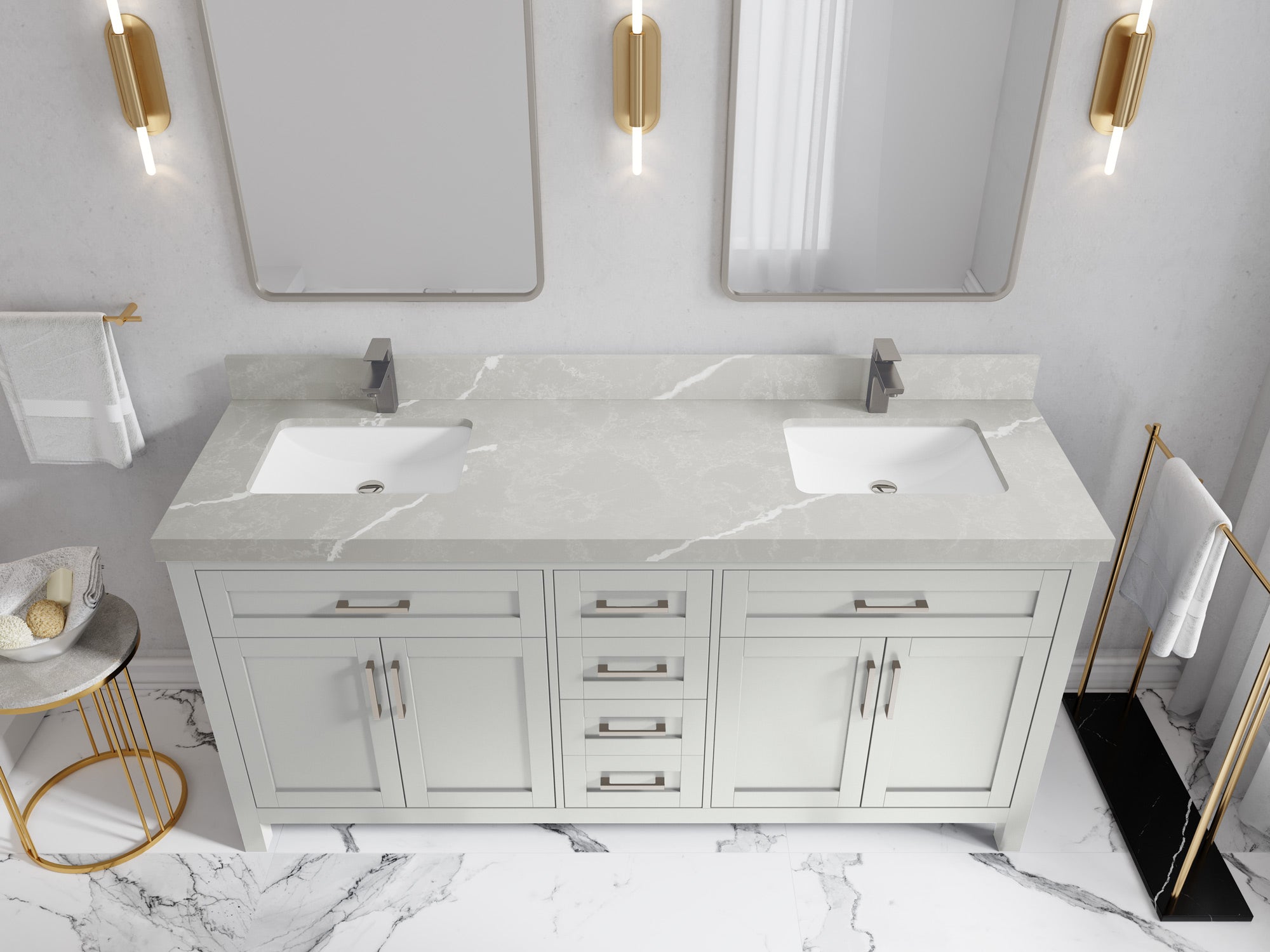 Cambridge 72 in. W x 22 in. D Double Sink Bathroom Vanity - Willow Bath and Vanity