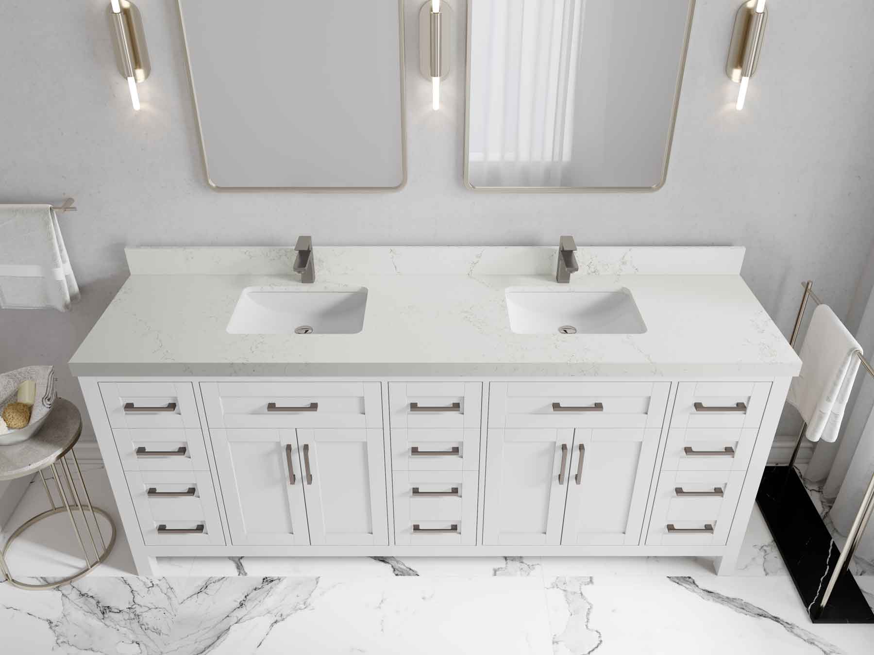 Cambridge 80 in. W x 22 in. D Double Sink Bathroom Vanity - Willow Bath and Vanity