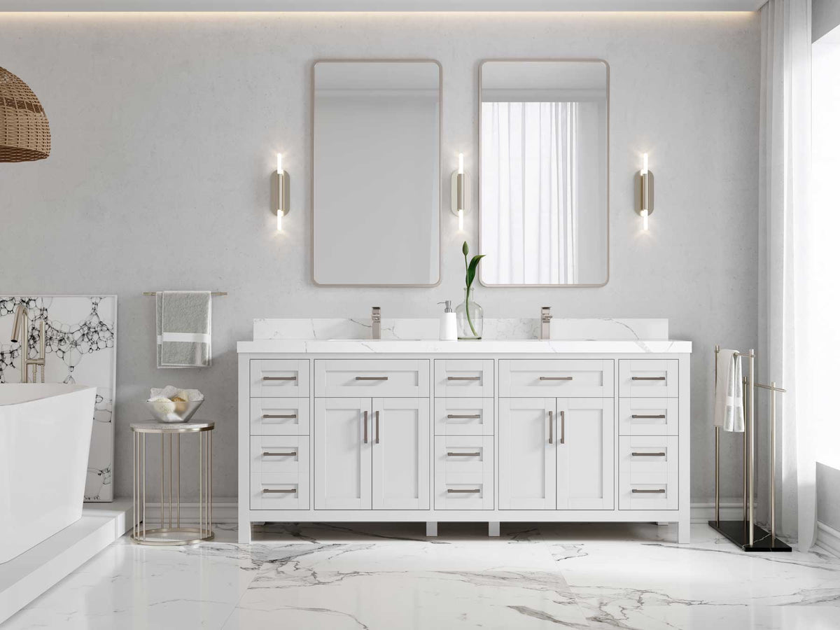Cambridge 80 in. W x 22 in. D Double Sink Bathroom Vanity - Willow Bath and Vanity